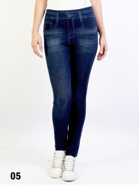 High Waist Denim Style Stretchy Legging (Fleece Lined)